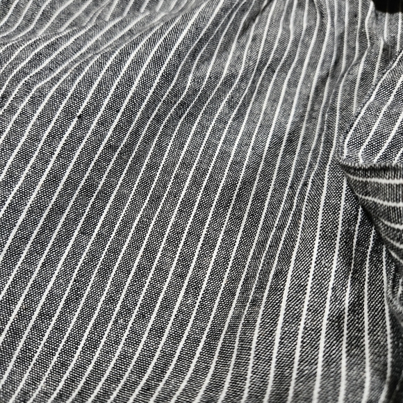 HAVE Los Angeles 100% Cotton Paper Bag Shorts, Dark Grey Pin Striped,Small - Picture 3 of 9